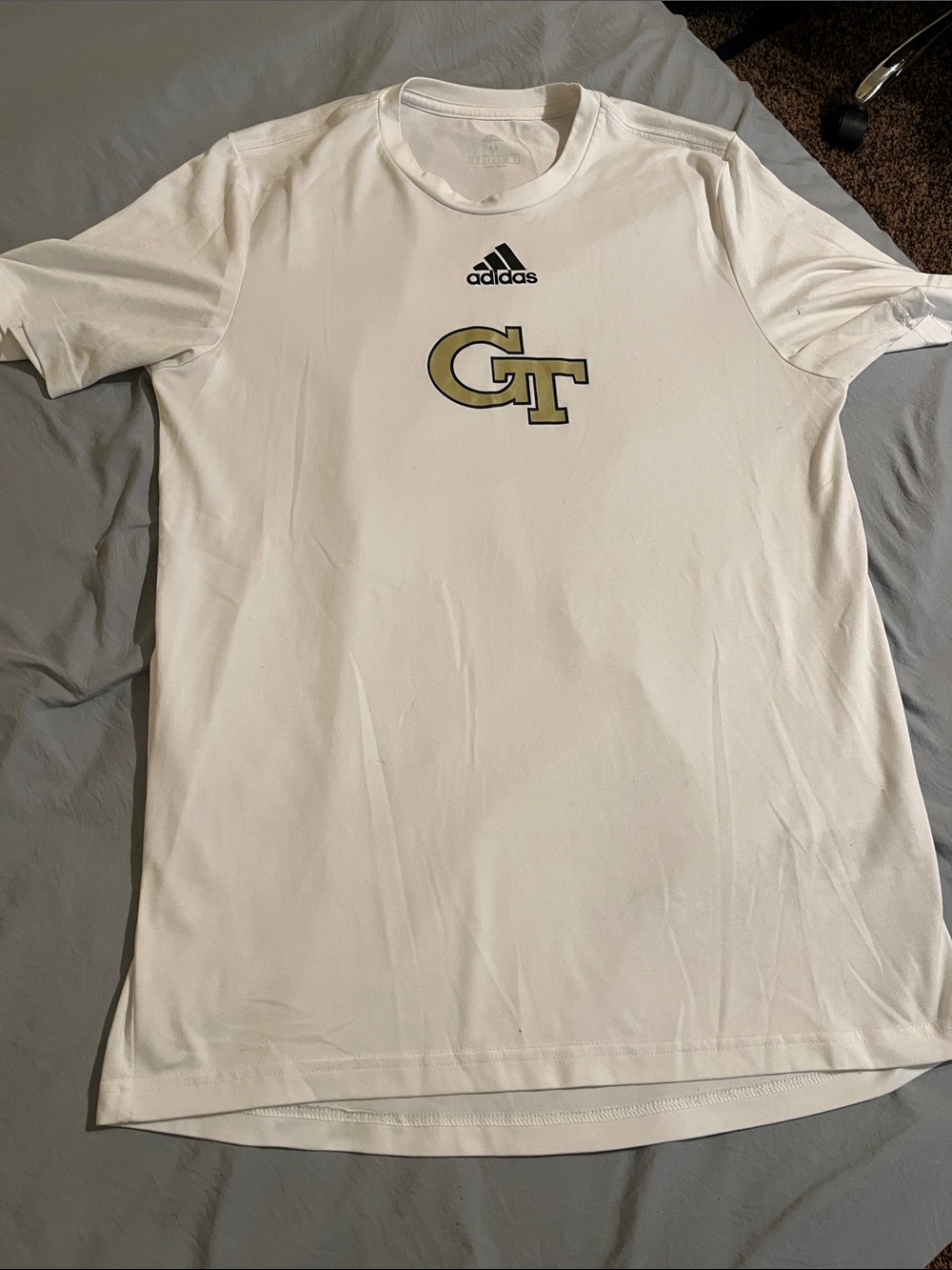 adidas White Short Sleeve GT Logo Tee